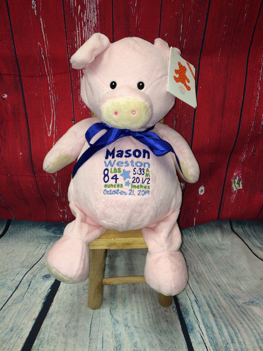 Embroider Buddy Pig Stuffie with Custom Embroidery