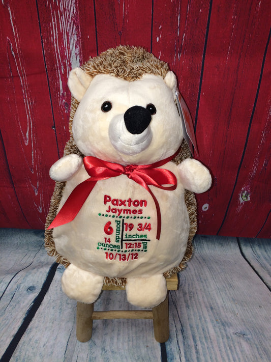 Embroider Buddy Hedgehog Stuffie with Custom Embroidery