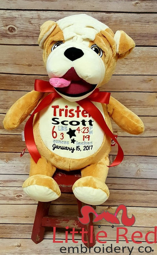 Cubbies™ Signature Collection Bulldog Stuffie with Custom Embroidery