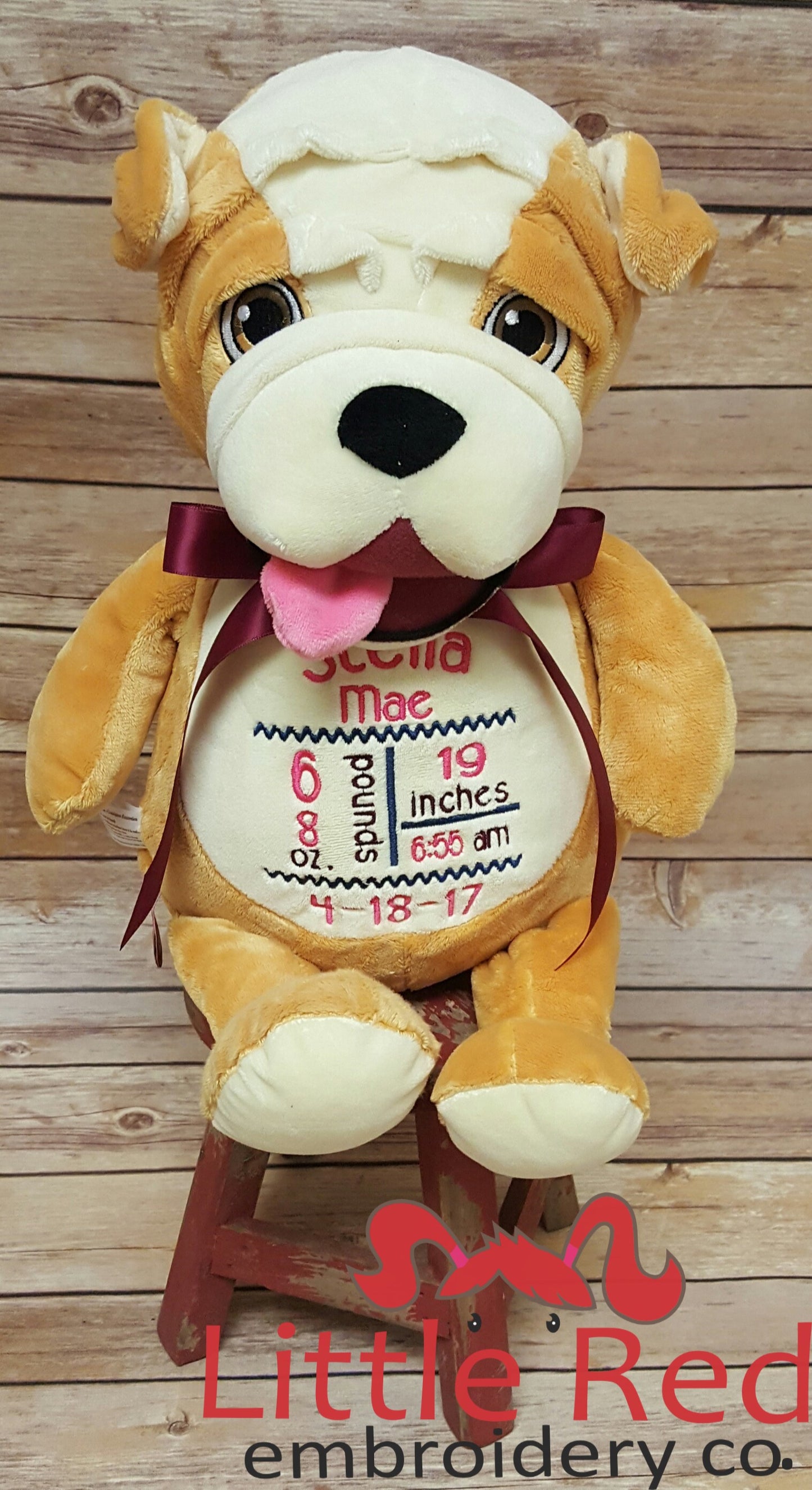 Cubbies™ Signature Collection Bulldog Stuffie with Custom Embroidery