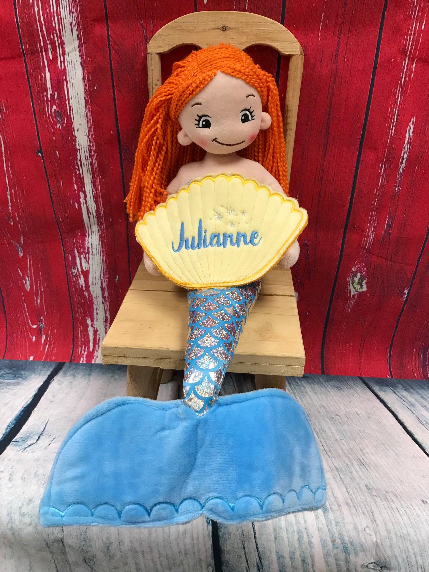 Cubbies Rag Doll Mermaid - custom embroidered!
