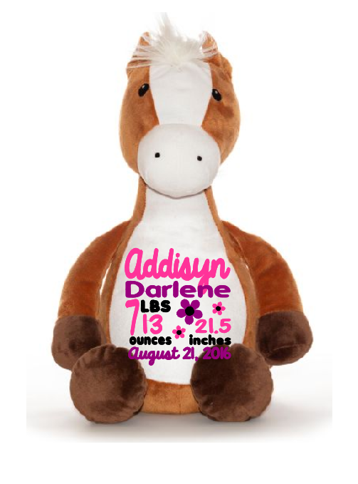 Cubbies™ Horse Stuffie with Custom Embroidery