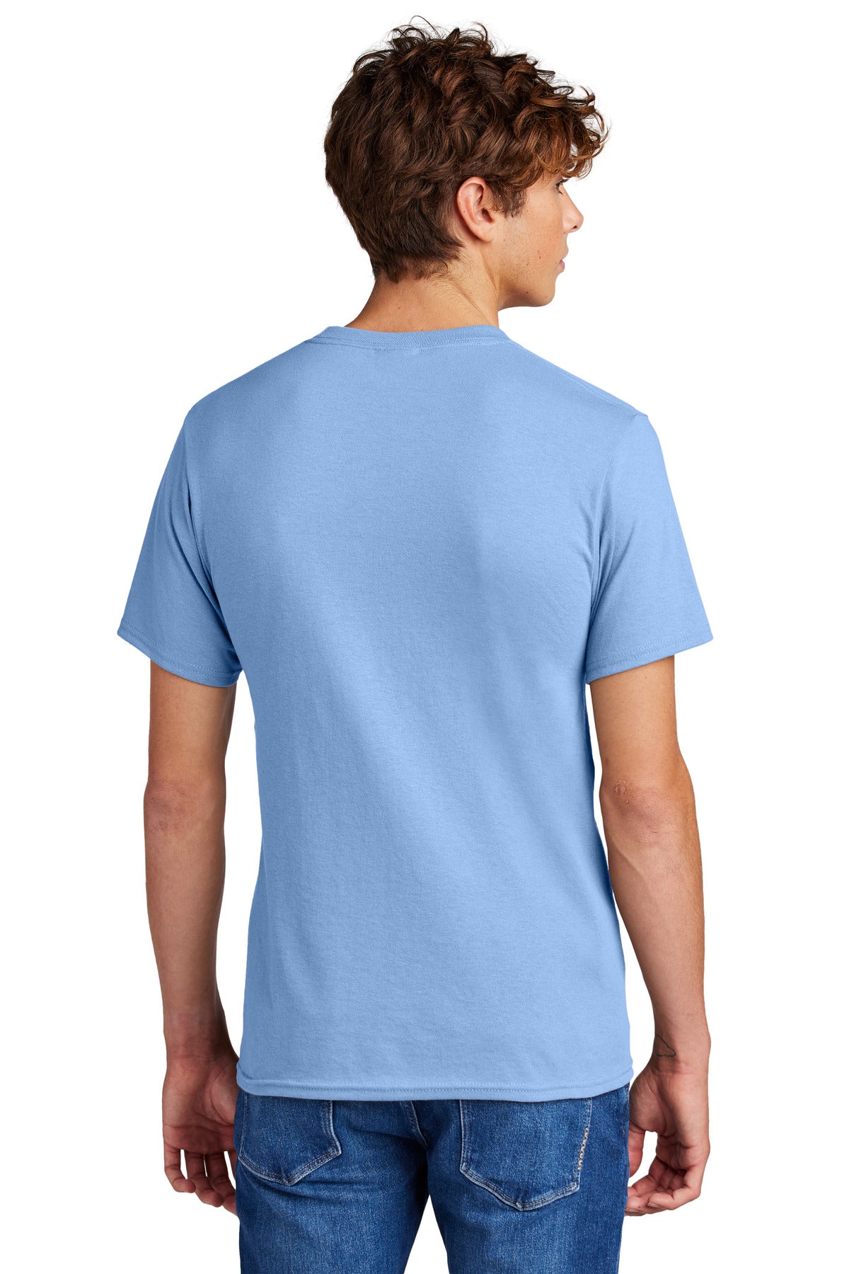 Port & Company Tall Core Blend Tee. PC55T - Light Blue