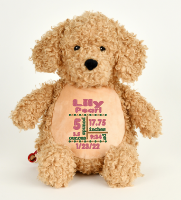 Cubbies™ Labradoodle Dog Stuffie with Custom Embroidery
