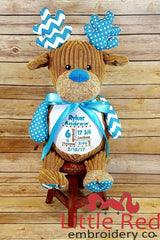 Cubbies™ Harlequin Blue Deer Stuffie with Custom Embroidery