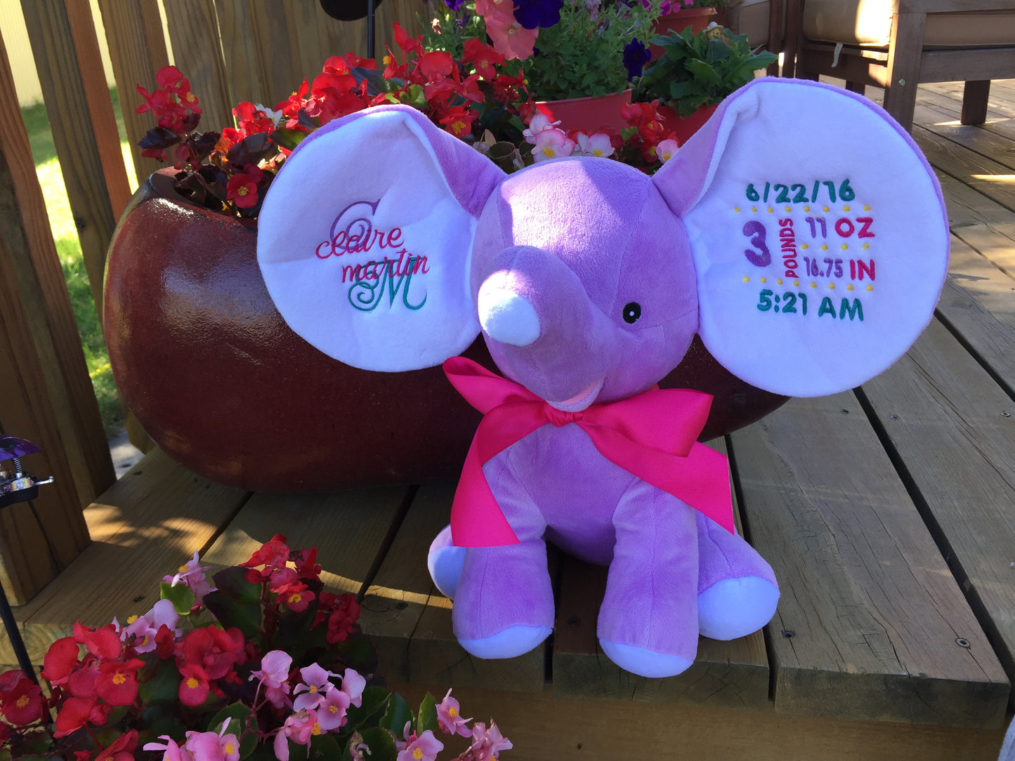 Cubbies™ Lavender Dumble Elephant with Custom Embroidery