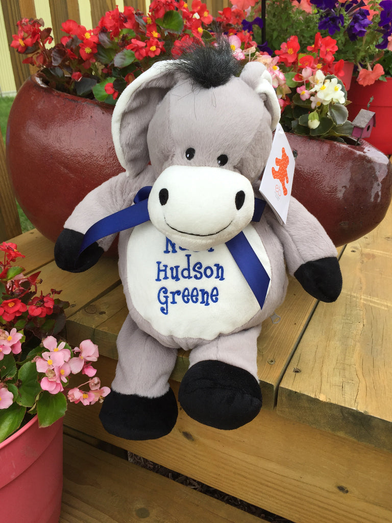 Embroider Buddy Donkey Stuffie with Custom Embroidery