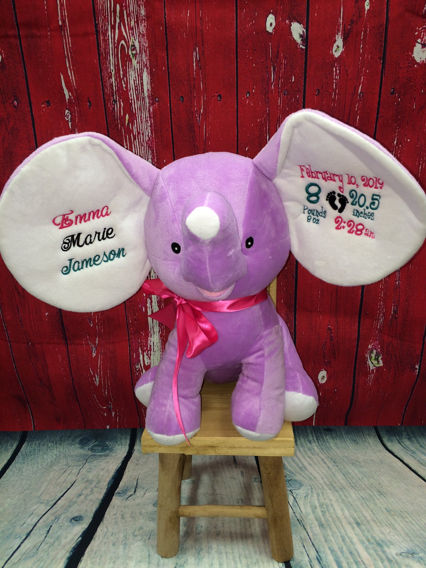 Cubbies™ Lavender Dumble Elephant with Custom Embroidery