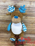 Cubbies™ Harlequin Blue Deer Stuffie with Custom Embroidery