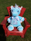 Cubbies™ Blue Unicorn Stuffie with Custom Embroidery
