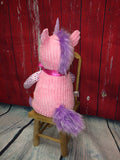 Cubbies™ Harlequin Pink Unicorn Stuffie with Custom Embroidery