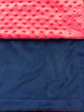 Royal Blue Minky Smooth & Hot Pink Minky Dot Blanket