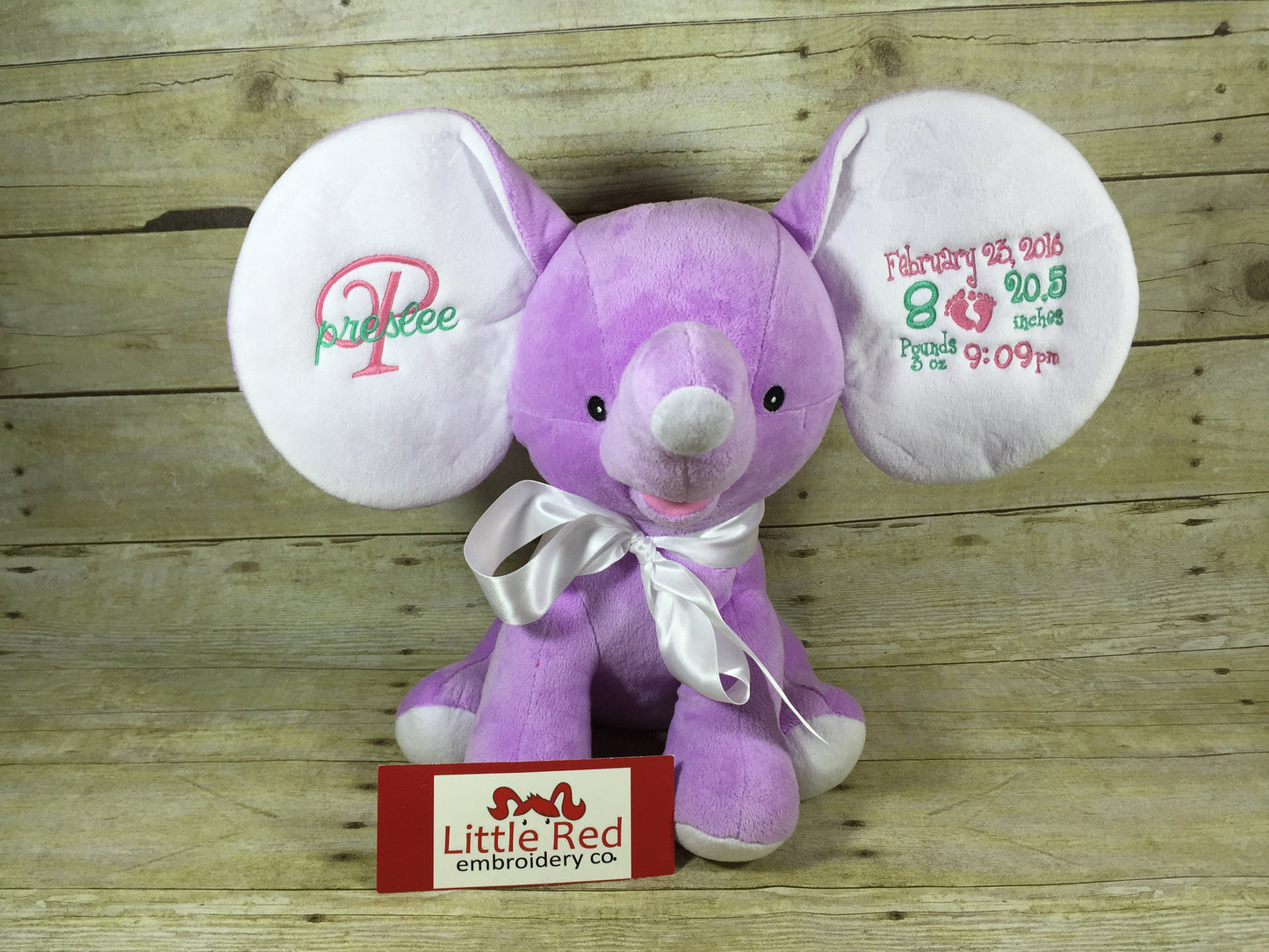 Cubbies™ Lavender Dumble Elephant with Custom Embroidery