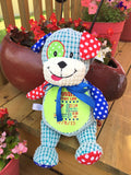 Cubbies™ Harlequin Bone Print Dog Stuffie with Custom Embroidery