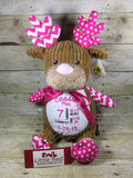 Cubbies™ Harlequin Pink Deer Stuffie with Custom Embroidery